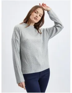 Svetlošedý dámsky vzorovaný sveter