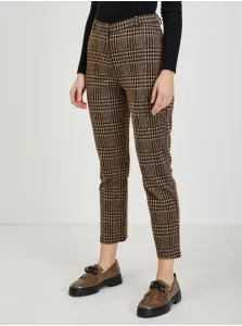 Brown women's shortened checked trousers ORSAY - Ladies #5537812