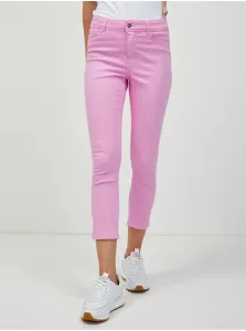 Ružové skrátené džínsy slim fit strihu ORSAY - ženy