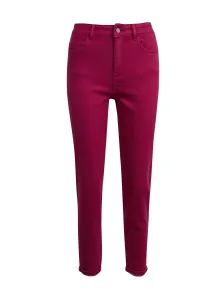 Tmavo ružové dámske skrátené slim fit džínsy ORSAY #7779614