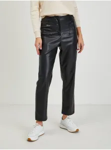 Burgundy women's shortened leatherette pants ORSAY - Ladies