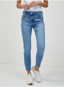 Light Blue Shortened Skinny Fit Jeans ORSAY - Women