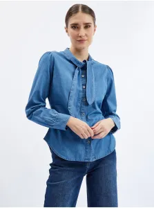 Orsay Blue Denim Shirt with Decorative Detail - Women