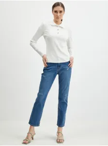 Orsay White Womens Ribbed Polo T-Shirt - Women #5711396