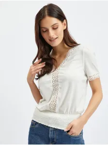 Orsay White Ladies T-shirt with Decorative Details - Women #6815614