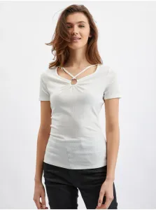 Orsay White Ladies T-shirt with Decorative Detail - Women #6541608