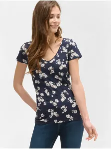 Tmavomodré kvetované tričko ORSAY #4919363