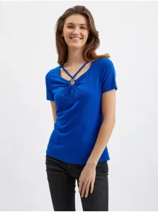 Orsay Blue Ladies T-Shirt with Decorative Detail - Women #6534336