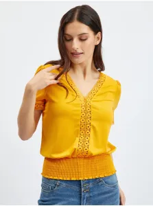 Orsay Women's Mustard T-Shirt with Decorative Details - Women #6851998