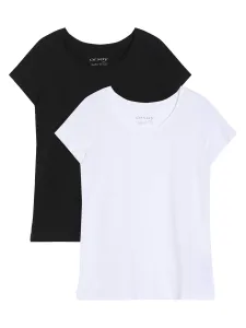 Súprava dvoch dámskych basic tričiek v bielej a čiernej farbe ORSAY #6393927