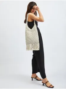 Orsay White Ladies Knitted Bag with Decorative Detail - Women