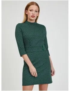 Zelené dámske vzorované šaty