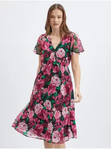 Čierno-ružové dámske kvetované šaty ORSAY #6249243