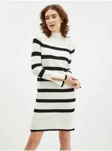 Orsay Black and Cream Women's Striped Sweater Dress - Women