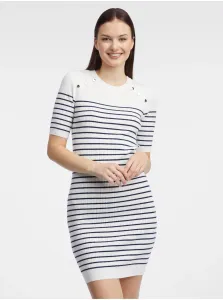 Orsay White Striped Sweater Dress - Women #7390998