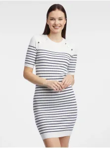 Orsay White Striped Sweater Dress - Women #7390997