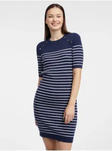 Orsay Dark Blue Women Striped Sweater Dress - Women #7390989