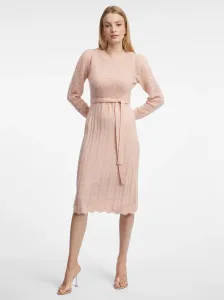 Svetloružové dámske svetrové šaty s prímesou vlny ORSAY #8032737