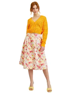 Krémová dámska kvetovaná sukňa ORSAY #6211380