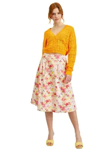 Krémová dámska kvetovaná sukňa ORSAY #6211378