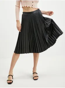 Čierna dámska koženková plisovaná sukňa ORSAY #6390707