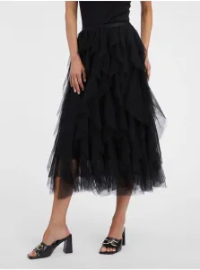 Orsay Black women's midi skirt with ruffles - Women's #8343420