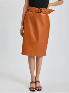 Orsay Brown Women's Pencil Leatherette Skirt - Women #6172836