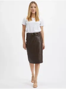 Orsay Dark Brown Women's Pencil Leatherette Skirt - Women #6534084