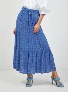 Modrá vzorovaná maxi sukňa ORSAY #621574