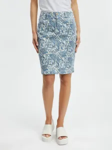 Orsay Blue Women Patterned Denim Skirt - Women #7111209