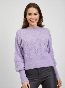 Light purple women's patterned sweater with balloon sleeves ORSAY - Women #5538001
