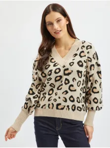 Orsay Beige Women Patterned Sweater - Women #6211056
