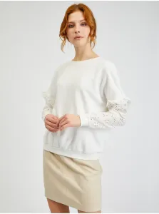 Biely dámsky sveter s ozdobnými rukávmi ORSAY - Ženy