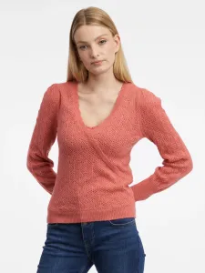 Tehlový dámsky sveter s prímesou vlny ORSAY #8032723