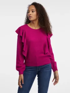 Orsay Dark pink ladies sweater with ruffles - Women #7779683