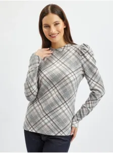 Orsay Pink-gray ladies checkered sweater - Ladies