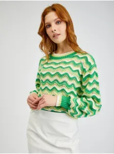 Orsay Yellow-Green Ladies Striped Sweater - Women #6541992