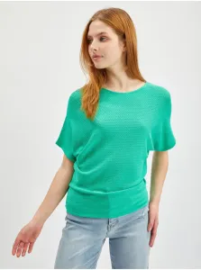 Svetlo zelený dámsky sveter s krátkym rukávom ORSAY #6111345