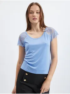 Orsay Blue Ladies T-shirt with lace - Women