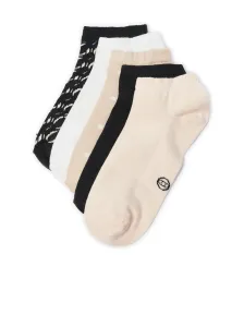 Orsay Súprava piatich pairs of women's socks in white, beige and black - Women #8865525