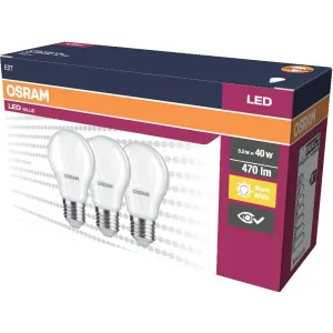 LED žiarovka Osram, 4.9 W, E27, 3pack