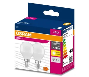 Osram SADA 2x LED Žiarovka P45 E14/4,9W/230V 3000K - Osram