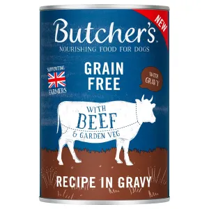 Butcher's Original bez obilnín pre psy 24 × 400 g - hovädzie v omáčke