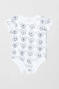 Bavlnené body pre bábätká OVS X Disney (2-pak) biela farba