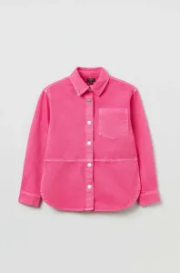 Detská rifľová bunda OVS ružová farba