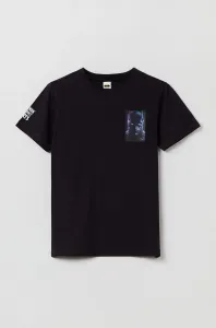Detské bavlnené tričko OVS čierna farba, s potlačou #5704341