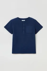 Detské bavlnené tričko OVS tmavomodrá farba, jednofarebný #7692695