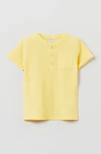 Detské bavlnené tričko OVS žltá farba, jednofarebný #6014354
