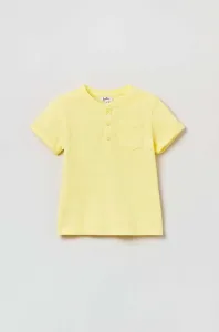 Detské bavlnené tričko OVS žltá farba, jednofarebný #8645285