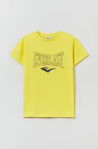 Detské bavlnené tričko OVS žltá farba, s potlačou #243539